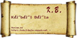 Köböl Béla névjegykártya