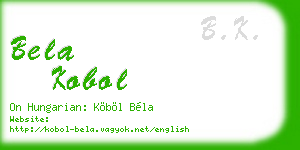 bela kobol business card
